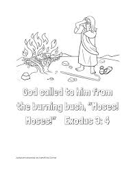 Moses coloring pages red sea crossing. Moses And The Burning Bush Coloring Page Judeo Christian Clarion