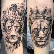 Lion tattoo design and style made with black and gray ink. 45 Best King And Queen Tattoos Cool Design Ideas 2021 Guide