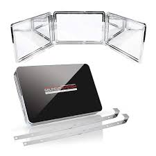 Amazon Com Self Cut System 2 0 Led Lighted Black Lambo 3 Way Mirror With Free Educational Mobile App Beauty