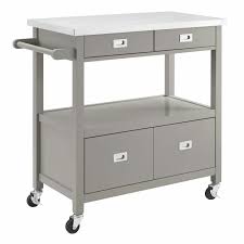 It was easy to put together but did require a bit of time and needed an extra set my favorite thing is that it is on heavy duty caster wheels. Ebern Designs Brandov Kitchen Cart With Stainless Steel Top Wayfair