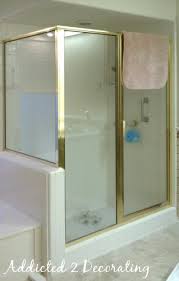 Additionally, a removable grate makes it easy to clean and remove. Another Brass Framed Shower Camouflage Solution Addicted 2 Decorating