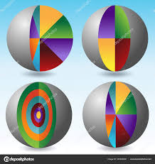 Layered Globe Dissection Chart Stock Vector