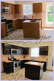Clean Smart Simple Style Gel Stain Kitchen Makeover Reveal Stained Kitchen Cabinets Home Kitchens Kitchen Cabinets Before And After