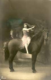 Lot - Antique Rare Postcard Female Horse Erotic