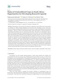 Maybe you would like to learn more about one of these? Pdf Status Of Underutilised Crops In South Africa Opportunities For Developing Research Capacity