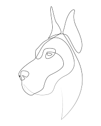 Great Dane One Line Drawing Art Print By Addillum X Small In 2021 Dog Line Art Dog Line Drawing Line Art Drawings