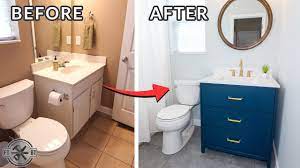 If you have no experience in working with tiles and plumbing, remodeling your small bathroom is better left to professionals. Easy Small Bathroom Remodel Diy Makeover Youtube
