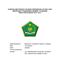 Semua warga madrasah harus melaksanakan ktsp ini dengan penuh tanggung jawab; Model Dokumen I Ktsp Madrasah Final 2016 2017