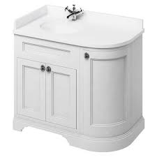 Bathroom vanities are the furnishing underdogs ranked the lowest priority over the tub, wallpaper, and mirror. Burlington Freestanding 1000mm Left Hand Curved Corner Vanity Unit Fc2w Bw98l