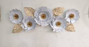 Sold and shipped by spreetail. White Gold Iron Metal Floral Wall Decor Size 52 26 3 Inches Id 23240606648