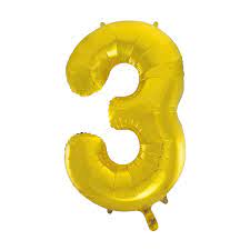 Jumbo Gold Foil Balloon Number 3 Partybell Com In 2020 Gold Foil Balloons Foil Number Balloons Foil Balloons