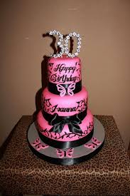 Elegant Birthday Cake For 30 Year Old Woman Pink Black 30th Birthday Cake 30 Birthday Cake 30th Birthday Cake For Women 50th Birthday Cake