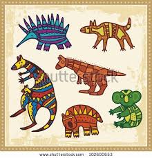 Vector Set Of Animals In Australian Aboriginal Style By Clipart Design Via Shutterstock Aboriginal Art Animals Animals Aboriginal