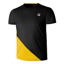 Schwartzman wears the disney+ logo on the left side of his shirt (fila on the right). Fila Leon T Shirt Herren Schwarz Gelb Online Kaufen Tennis Point