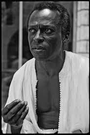 Miles Davis Outside his Home in White Kaftan, Upper West Side, NYC, 1970  (I)