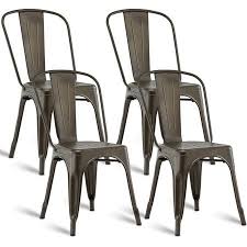 Enjoy free shipping and discounts on select orders. Set Of 4 Dining Side Chair Stackable Seat Bistro Cafe Metal Stool Vintage Style Bar Stools Home Garden
