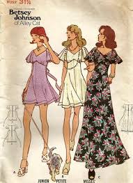 Vintage 70s Butterick 6976 Uncut Misses Empire Waist Dress Sewing Patterns Vintage Sewing Patterns Vintage Sewing