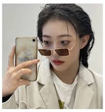 Mode Rote Rechteck Sonnenbrille Frauen 2025, Marke Design Spektakel Plain  Schmale Brillen Rechteckige Metall Männer Sonnenbrille Shades