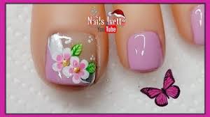 Pedicure diseños flores facil : Diseno De Unas Para Pies Flor Sencilla Flowers Nail Art Nlc