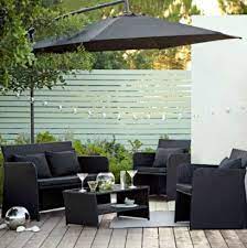 It is typically made of weather resistant materials. Morely Rattan Effect 4 Seater Coffee Set Black 5052931124367 Rattan Effect Garden Furniture Outdoor Furniture Sets Furniture