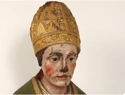 Rare polychrome carved wood statue Saint-Nicolas Bishop Myre children XVIIè