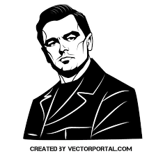 Black And White Vector Portrait Leonardo Dicaprio Free Vector Art Vector Portrait Leonardo Dicaprio Vector Art
