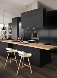 Kitchen Unique White Wooden Kitchen Stools With Dark Wooden Kitchen Cabinets Black Kitchen Design Contemporary Kitchen Kitchen Interior Modern Kitchen