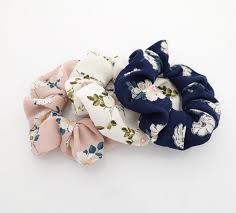 A Set Of 3 Flower Plant Print Chiffon Scrunchies Small Hair Elastic Scrunchies Pack Women Hair Accessori Floral Scrunchie Hair Accessories For Women Scrunchies