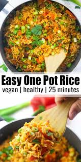 Easy One Pot Rice Vegan Lunch Recipes Vegan Recipes Healthy Vegan Dinner Recipes