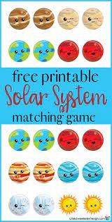This Free Printable Solar System Matching Game Is Colorful And Great For Kids The Printab Solar System Projects For Kids Solar System Projects Planet For Kids