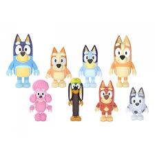 Bluey lives in brisbane with her mum, dad and sister and is soon going to be famous worldwide when her show hits the disney channel. Blueys Family And Friends 2 5 Figures 8 Pack Walmart Com Walmart Com