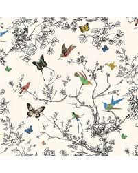 Schumacher Birds And Butterflies Wallpaper F Schumacher Birds And Butterflies Wallpaper Schumacher Wallpaper Butterfly Wallpaper Wallpaper