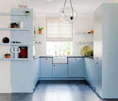 Blue and white cabinets in modern kitchen interior stock photo. 65 Blue Kitchen Cabinet Ideas For Your Decorating Inspiration Interiorzine