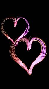 Pink Hearts Black Background Flowery Wallpaper Heart Wallpaper Iphone Background