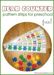 Bear Counter Pattern Strips For Preschoolers The Measured Mom Preschool Patterns Math Patterns Preschool Math