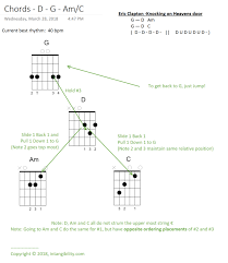 guitar chord transition charts d g am or c