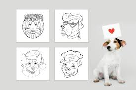 Download Dog Portraits Coloring Book Graphic By Natalimyastore Creative Fabrica