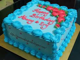 Blue Cake With Pink Flowers Decorations De Gateaux Deco Gateau Gateau