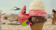 Patrick ice cream cone meme. Patrick Star With Ice Cream Gifs Tenor