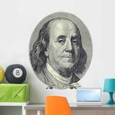 Portrait Benjamin Franklin Wall Mural
