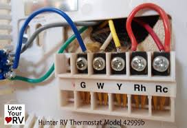 Each of the wires represents a different function and device and thus gets connected to various devices. Hunter 42999b Digital Rv Thermostat Upgrading The Oem Thermostat