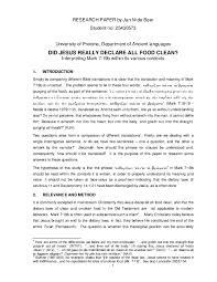 Pdf Did Jesus Really Declare All Food Clean Jan M De Beer Academia Edu