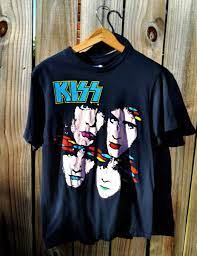 No products in the cart. Vintage Kiss 1985 Asylum World Tour Concert Tshirt Etsy Vintage Concert T Shirts Vintage Kiss Concert Tshirts