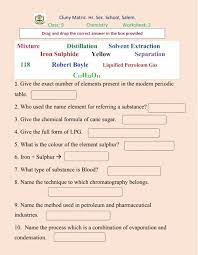 Grade 7 chemistry worksheets pdf. Class 9 Chemistry 2 Worksheet