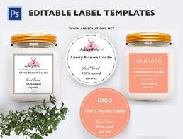 Printable label & templates download. Candle Label Template Creative Photoshop Templates Creative Market