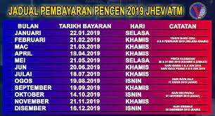 Gaji pencen bulan ogos 2019. Jhev Atm Jadual Pembayaran Pencen Jhev Atm 2019 Facebook