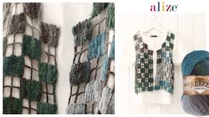 Zincir A Aÿi Mevsimlik Hafif Yelek Chain Work Seasonal Vest W Angora Gold Batik Youtube Orgu Yelek Batik