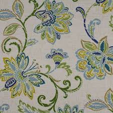 Oasis Blue And Green Floral Print Upholstery Fabric Floral Print Upholstery Yellow Fabric Pattern Upholstry Fabric