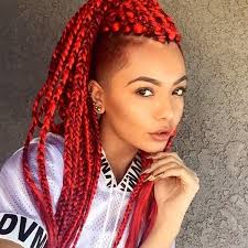 Red and black long box braids with a few beads for detail create a look that is closer to dread locks than box braids. 45 Photos Of Rockin Red Box Braids
