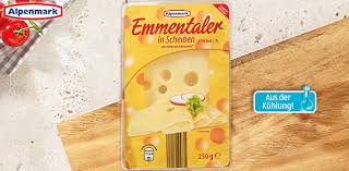 Der tiroler alpen emmentaler ist ideal für die kalte und warme küche. Alpenmark Emmentaler In Scheiben Von Aldi Sud